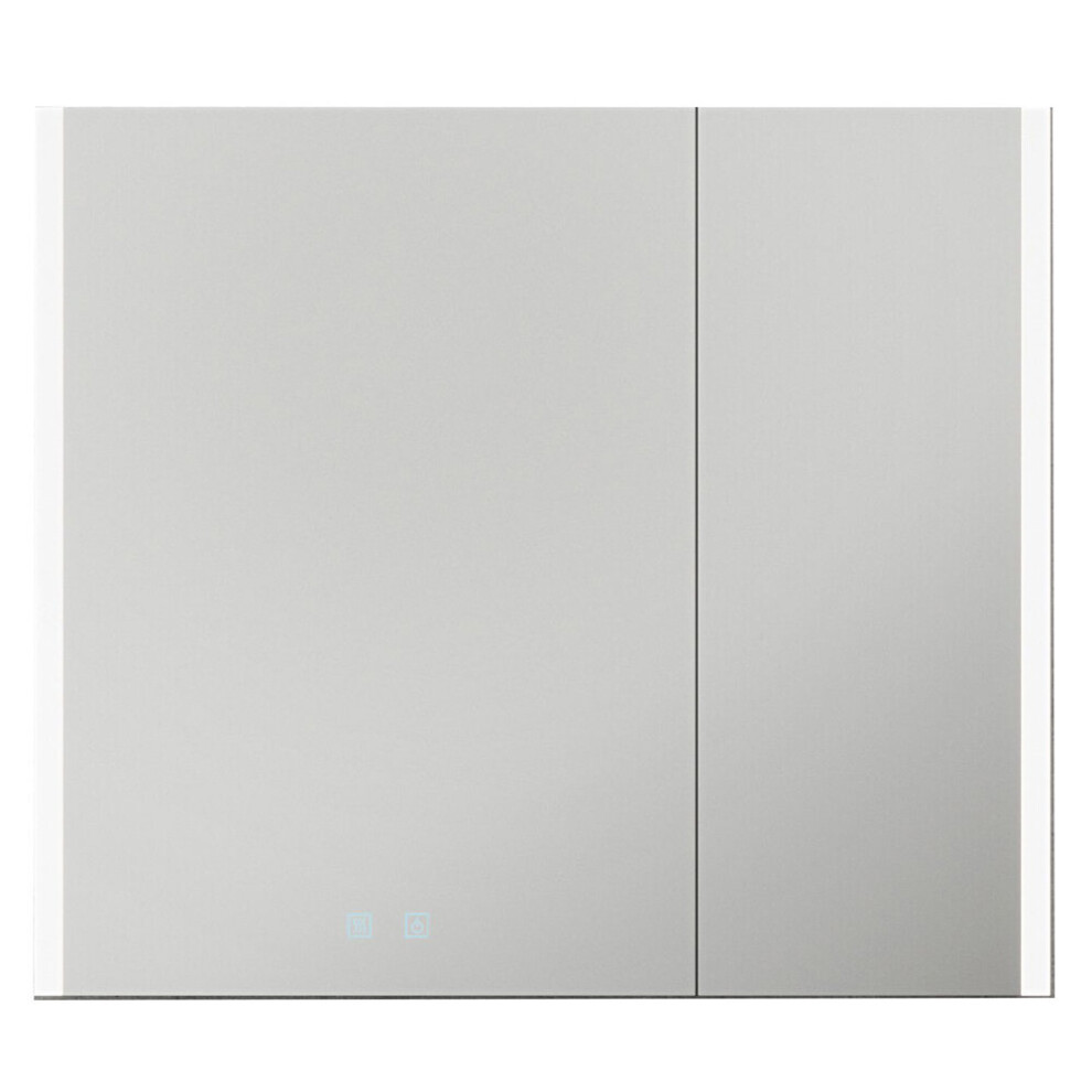 Loops 800 X 700Mm Ip44 Led Twin Bathroom Mirror Cabinet - Bluetooth Speaker & Demister