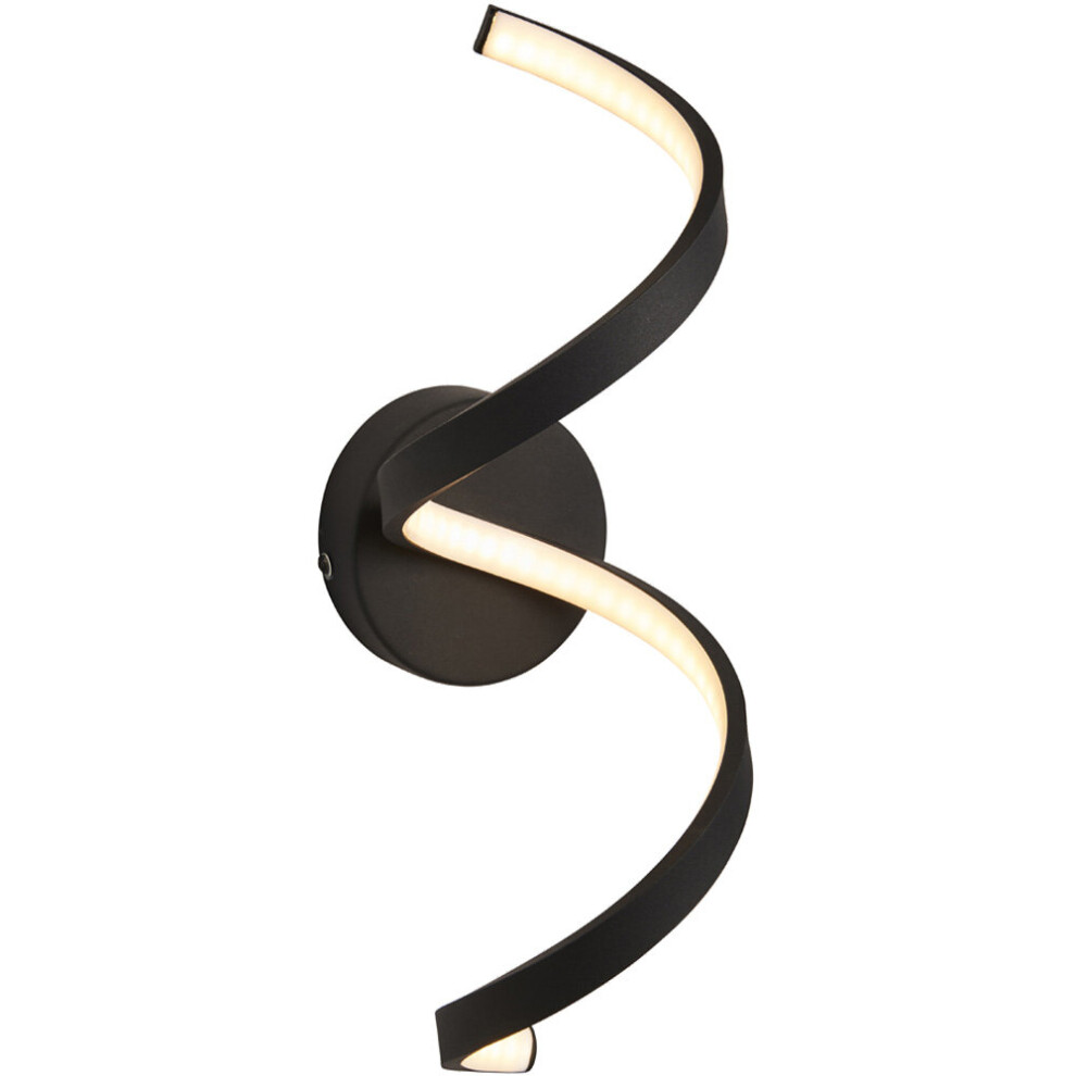 Loops Non Automatic Outdoor Led Wall Light - Textured Black & White Diffuser