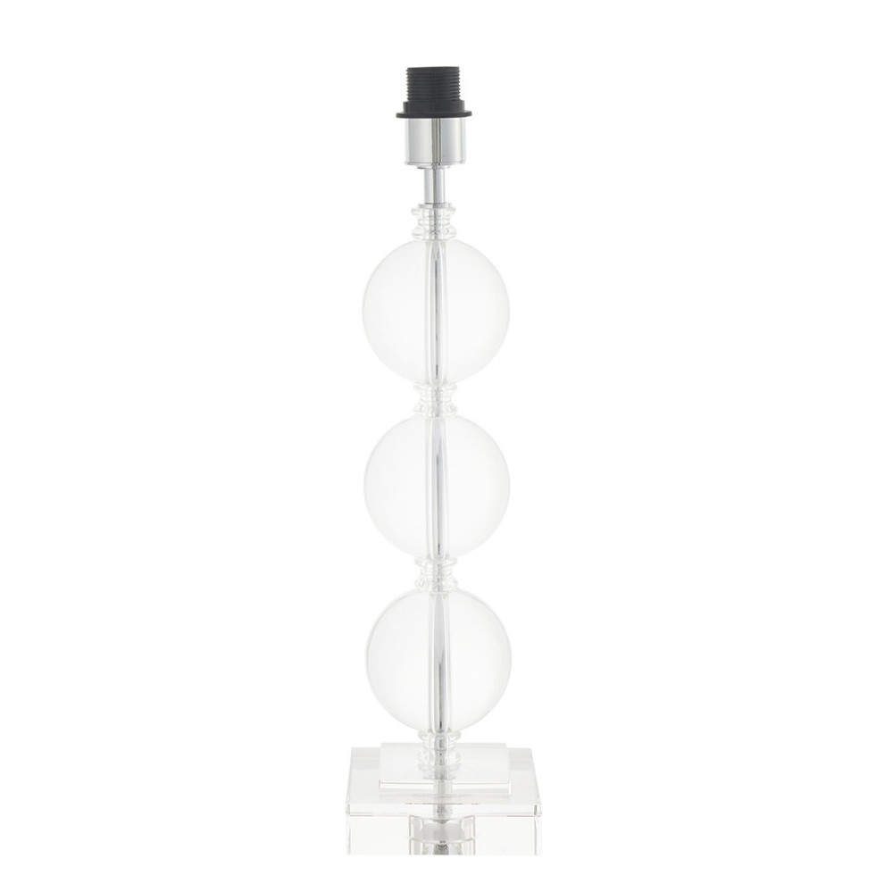 Crystal Glass Three Sphere Table Lamp Light Base - Chrome Plated Metalwork