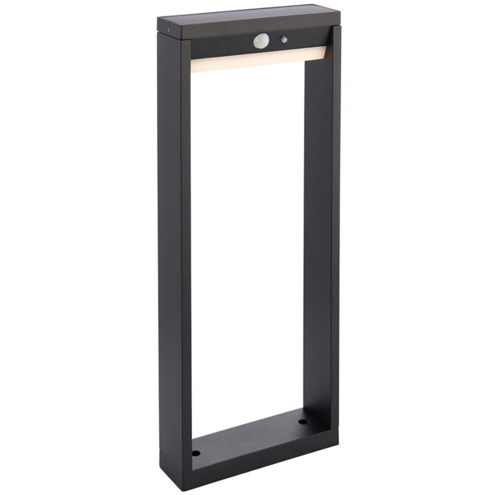 Loops 500Mm Slim Outdoor Bollard Post Light Pir Sensor Textured Black & White Diffuser
