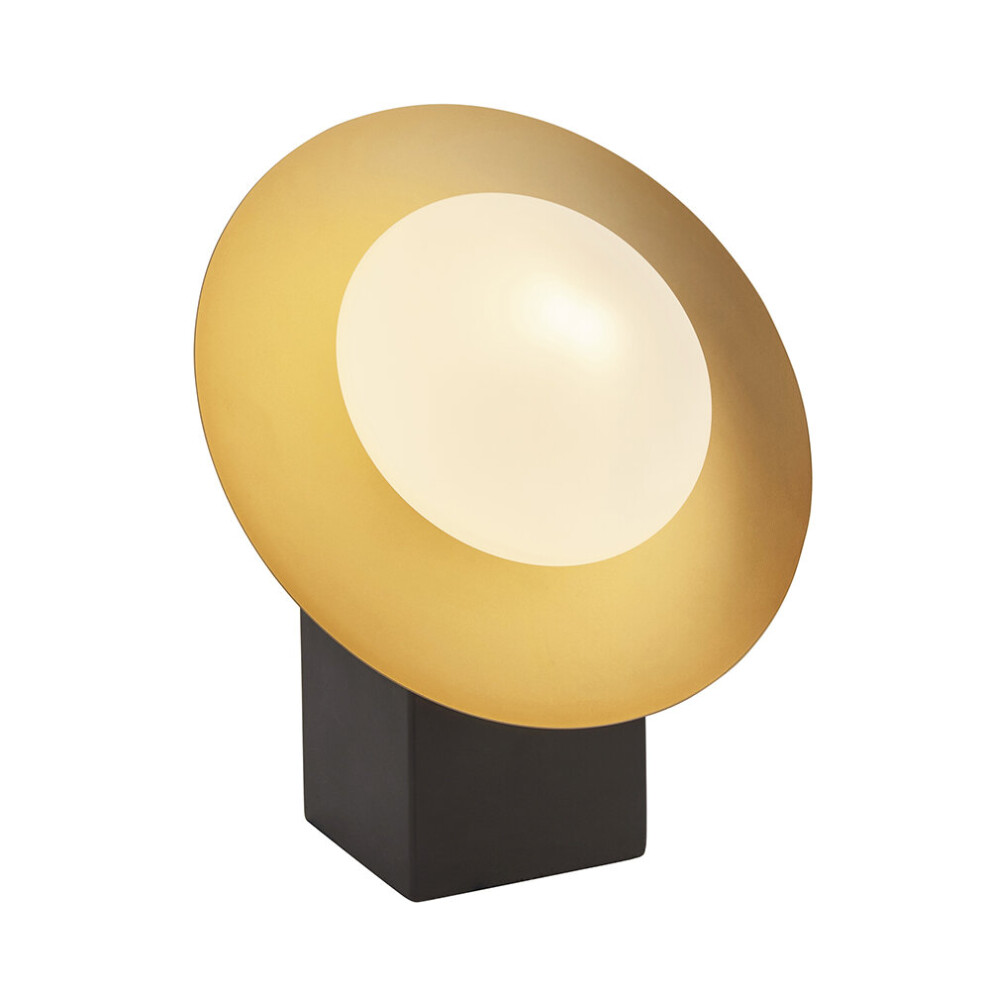 Loops Pebble Glass Table Lamp - & Metalwork - Opal Glass Shades Light/Gold/Bronze