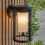 Loops Non Automatic Outdoor Wall Light - Textured Black & White Polycarbonate Shade 8