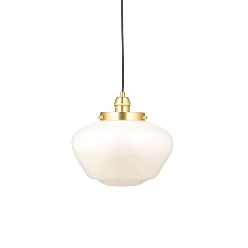 Loops Antique Brass Ceiling Pendant Opal Glass Shade Hanging Ing Fixture Light