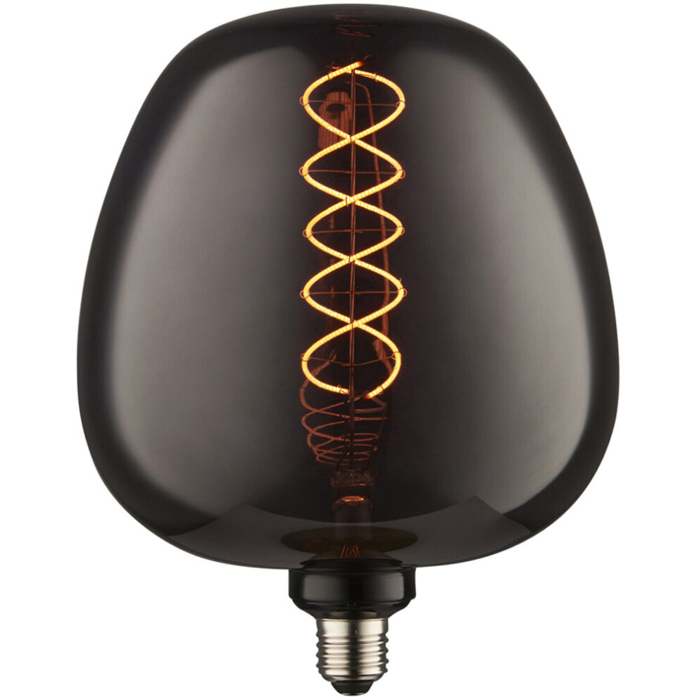 Loops 4W E27 Filament Lamp - Decorative Smoked Tinted Glass Bulb - Warm Light/White
