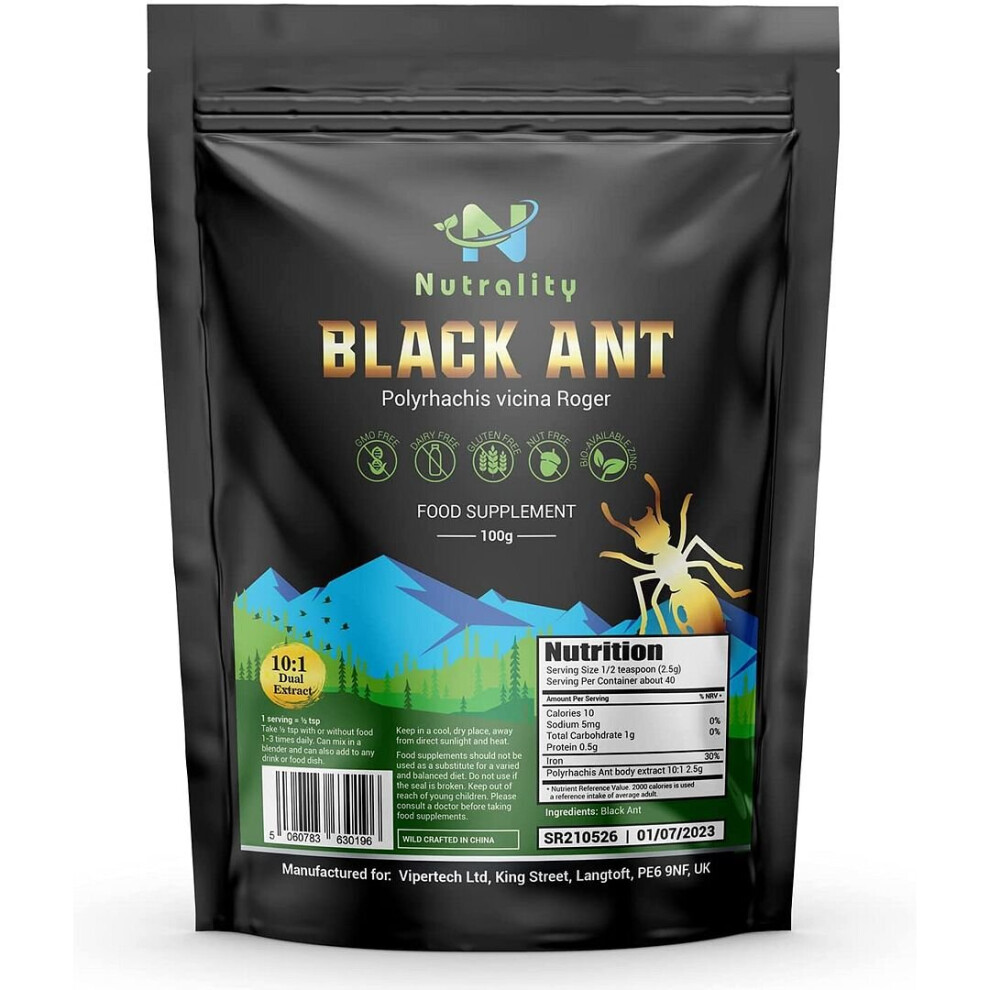 Pure Black Ant Powder: Polyrhachis vicina - (100g)