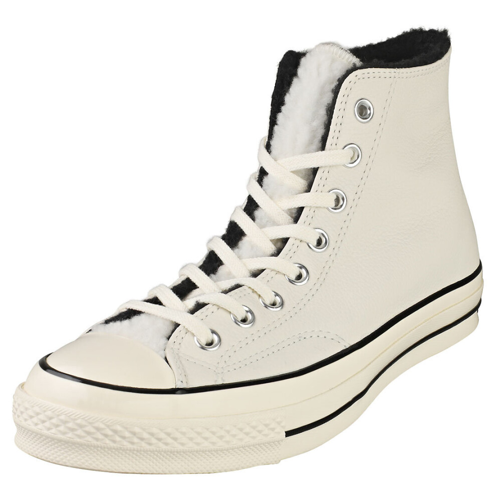 Converse Chuck 70 Hi Unisex Fashion Trainers in Egret Black - Size 4 UK