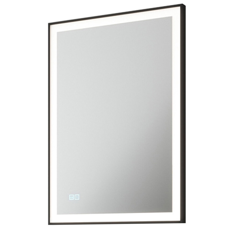 Loops 500 X 700Mm Ip44 Matt Led Bathroom Mirror & Demister Tunable Border Black/White