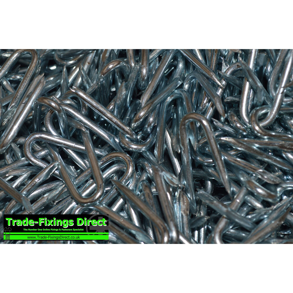 (25mm x 2.65) 0.5kg Bag Galvanised Fencing Netting Staples - U Nails - Presser Point Staples