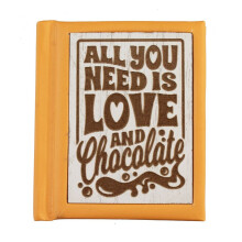 All You Need Is Love & Chocolate Mini Woodcut Keepsake Book Of Quotes Gift Idea