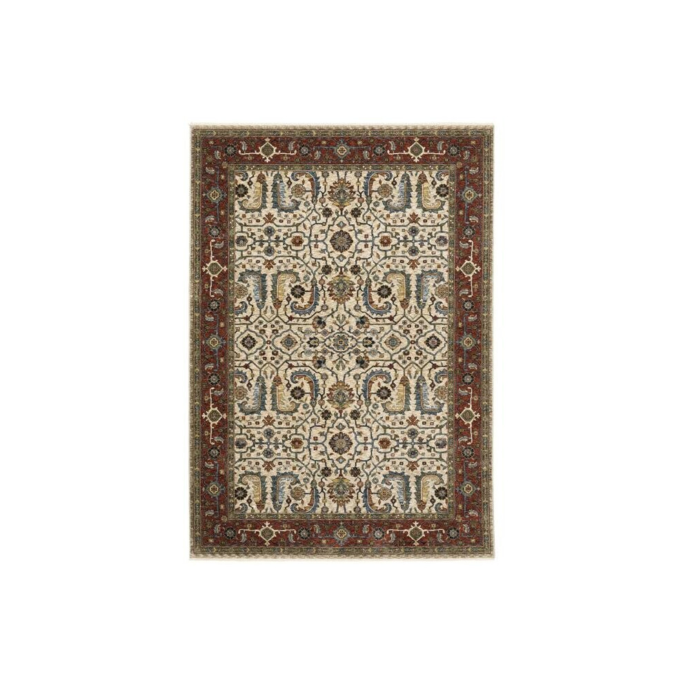 Oriental Weavers A144D1068235ST Aberdeen 144D1 Rectangle Traditional Rug, Ivory - 2 ft. 3 in. x 7 ft. 6 in.