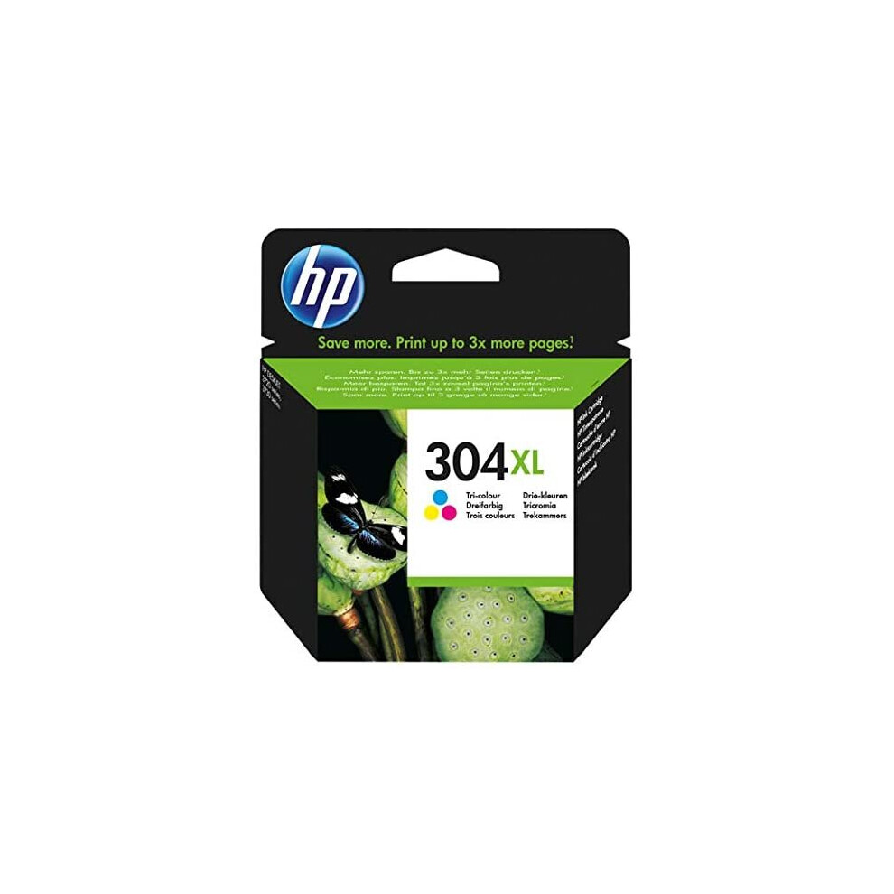 HP 304XL Original Colour Cartridge for HP DeskJet 3720 3730 3732 N9K07AE 304XLC, 300 Page Capacity