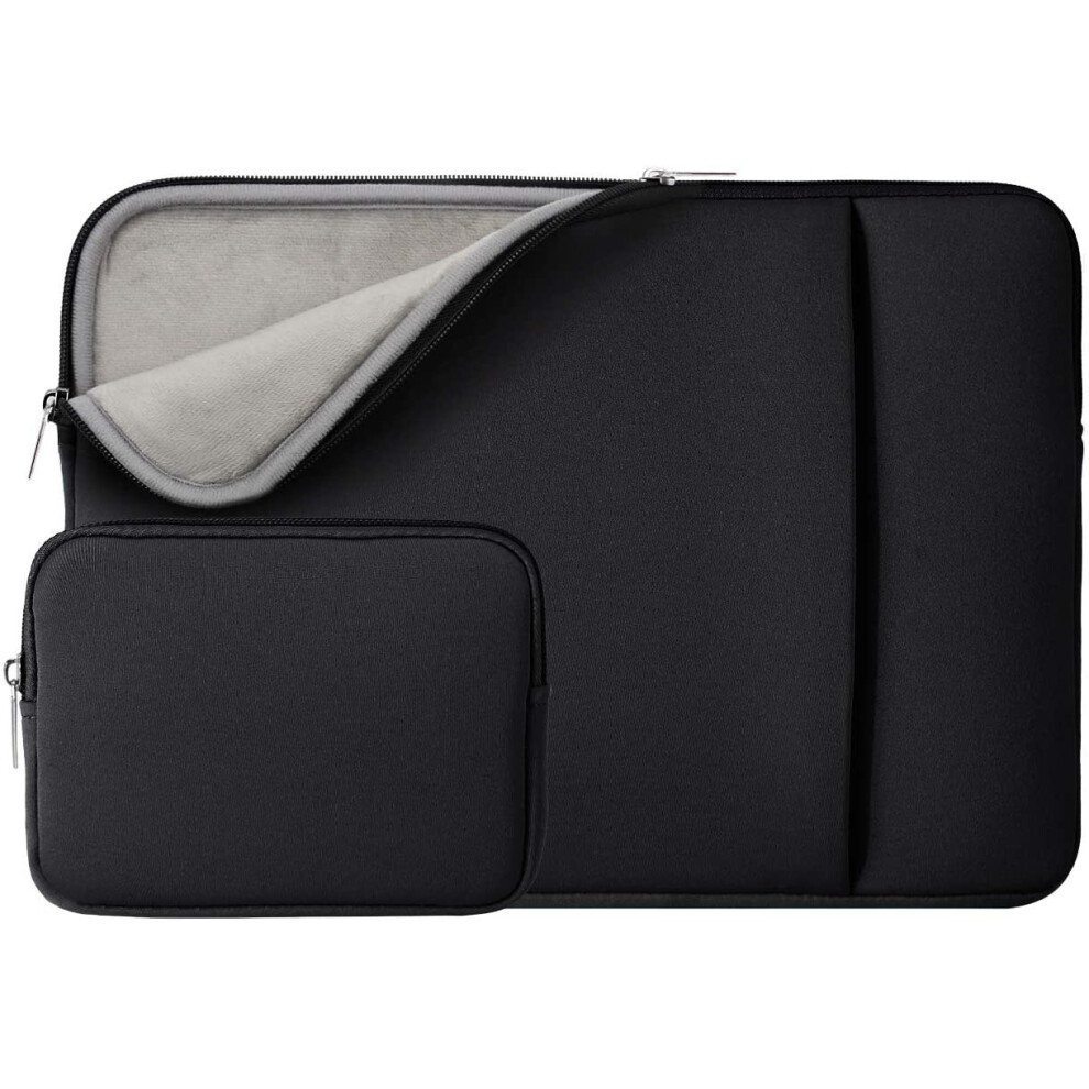 RAINYEAR 15.6 Inch Laptop Sleeve Case Soft Fluffy Lining Cover Carrying Bag with Front Pocket & Accessories Pouch,Compatible...