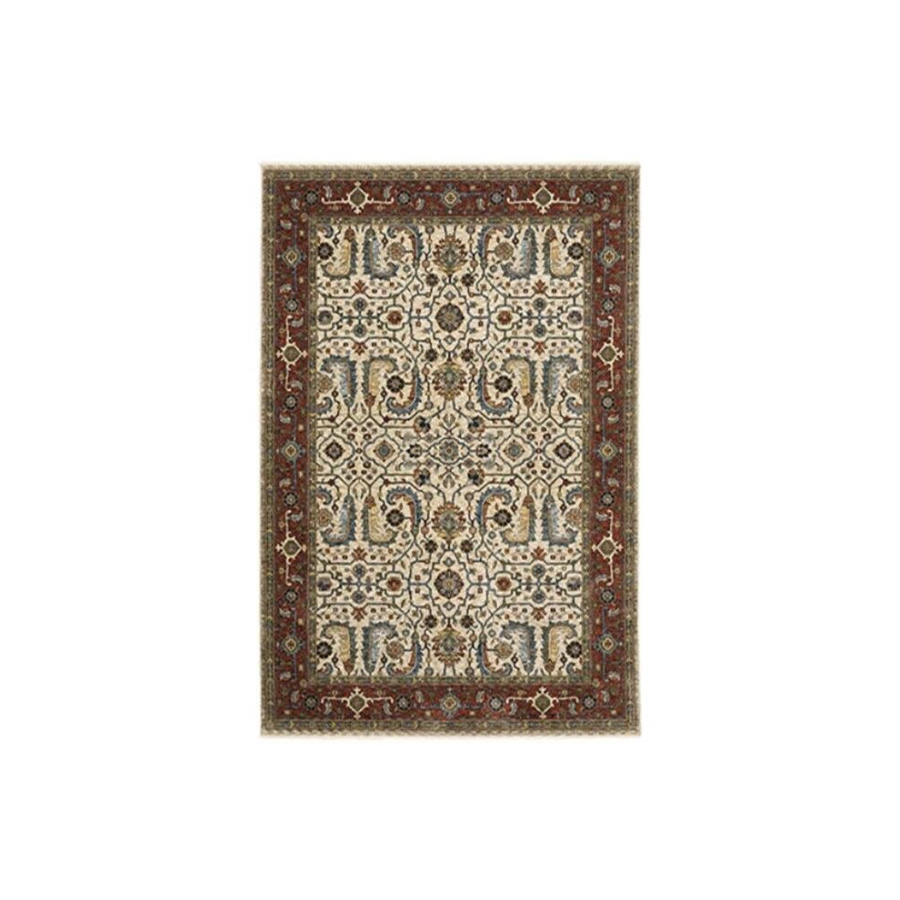 Oriental Weavers A144D1060092ST 12 x 3 ft. Aberdeen Rectangle Traditional Rug, Ivory