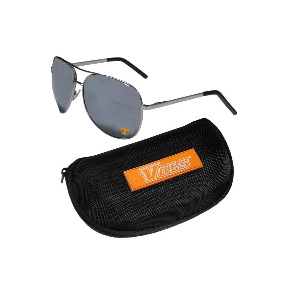 Siskiyousports Siskiyou Casg25hc Unisex Ncaa Tennessee Volunteers Aviator Sunglasses & Zippered Carrying Case - One Size