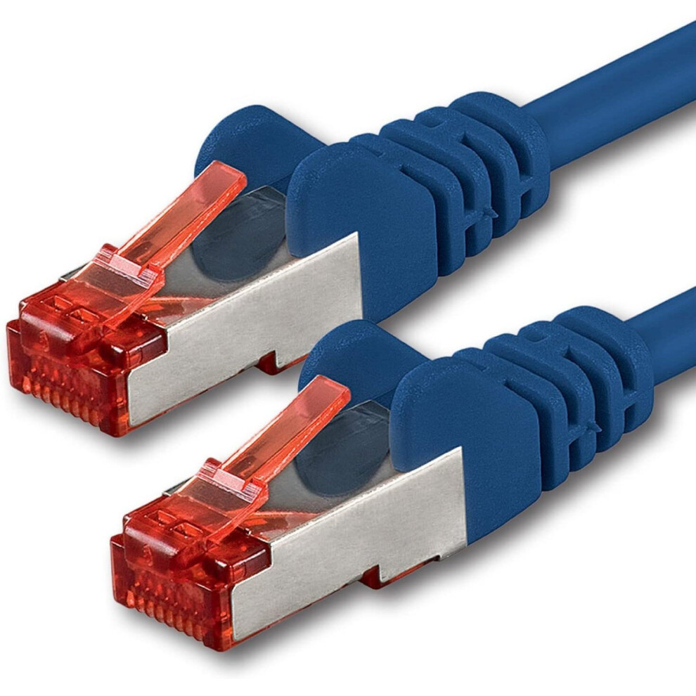 50M - 1 Pieces - Cat.6 Ethernet Lan Network Cable Rj45 | 10/100/1000/Mbit/S | Patchcabel | Cat 6 | S-Ftp | Double... Blue 4250344851431