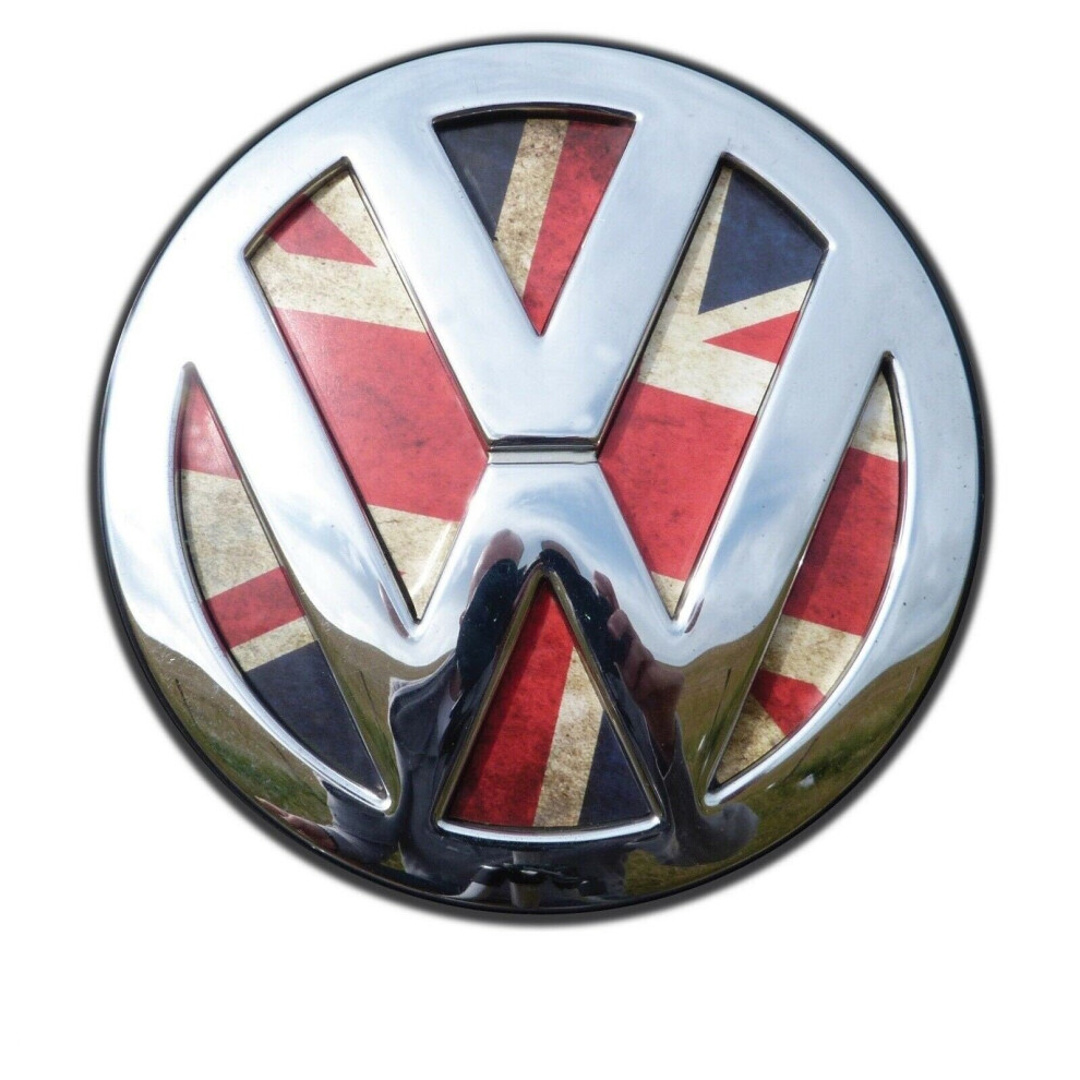 VW Volkswagen T5 Transporter Van Union Jack (BRITISH) Carbon Fibre REAR Badge Inserts Emblem