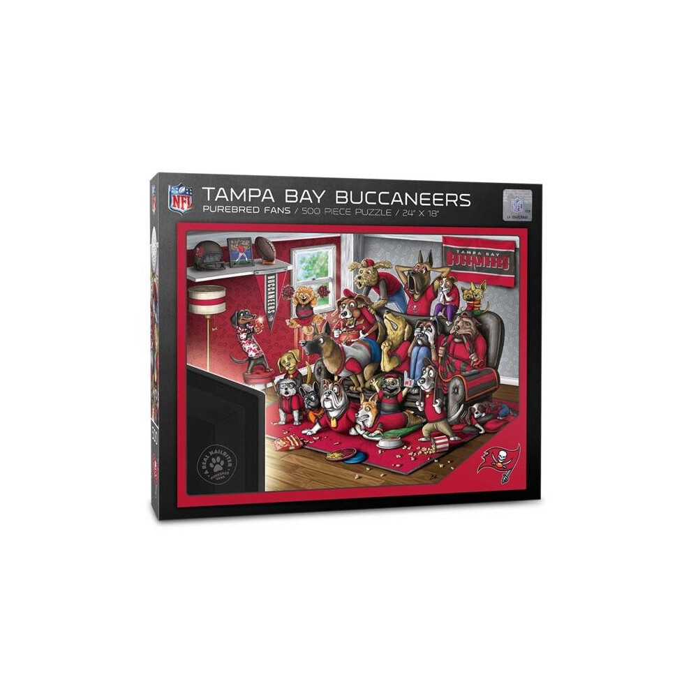 Photos - Jigsaw Puzzle / Mosaic YouTheFan 2502205 18 x 24 in. NFL Tampa Bay Buccaneers Purebred Fans Puzzle, A Real Nailbiter - 500 Piece