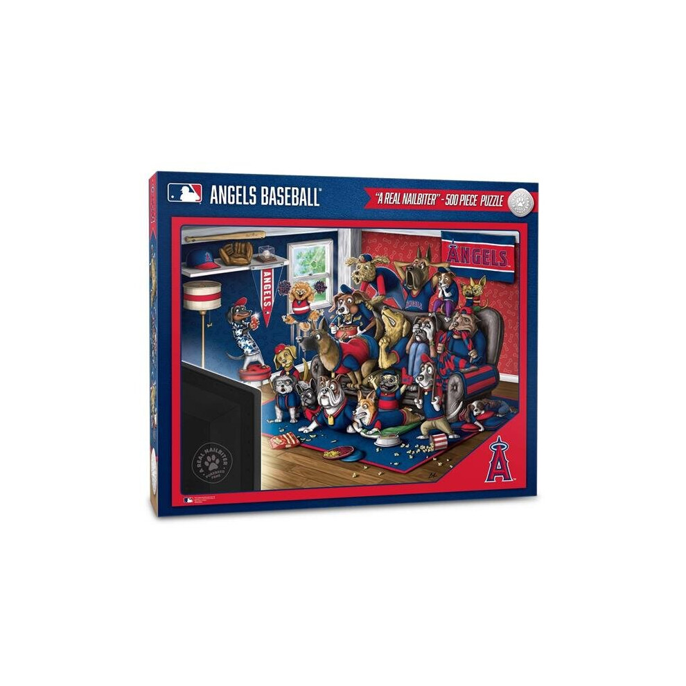 Photos - Jigsaw Puzzle / Mosaic YouTheFan 2502342 18 x 24 in. MLB Los Angeles Angels Purebred Fans Puzzle, A Real Nailbiter - 500 Piece