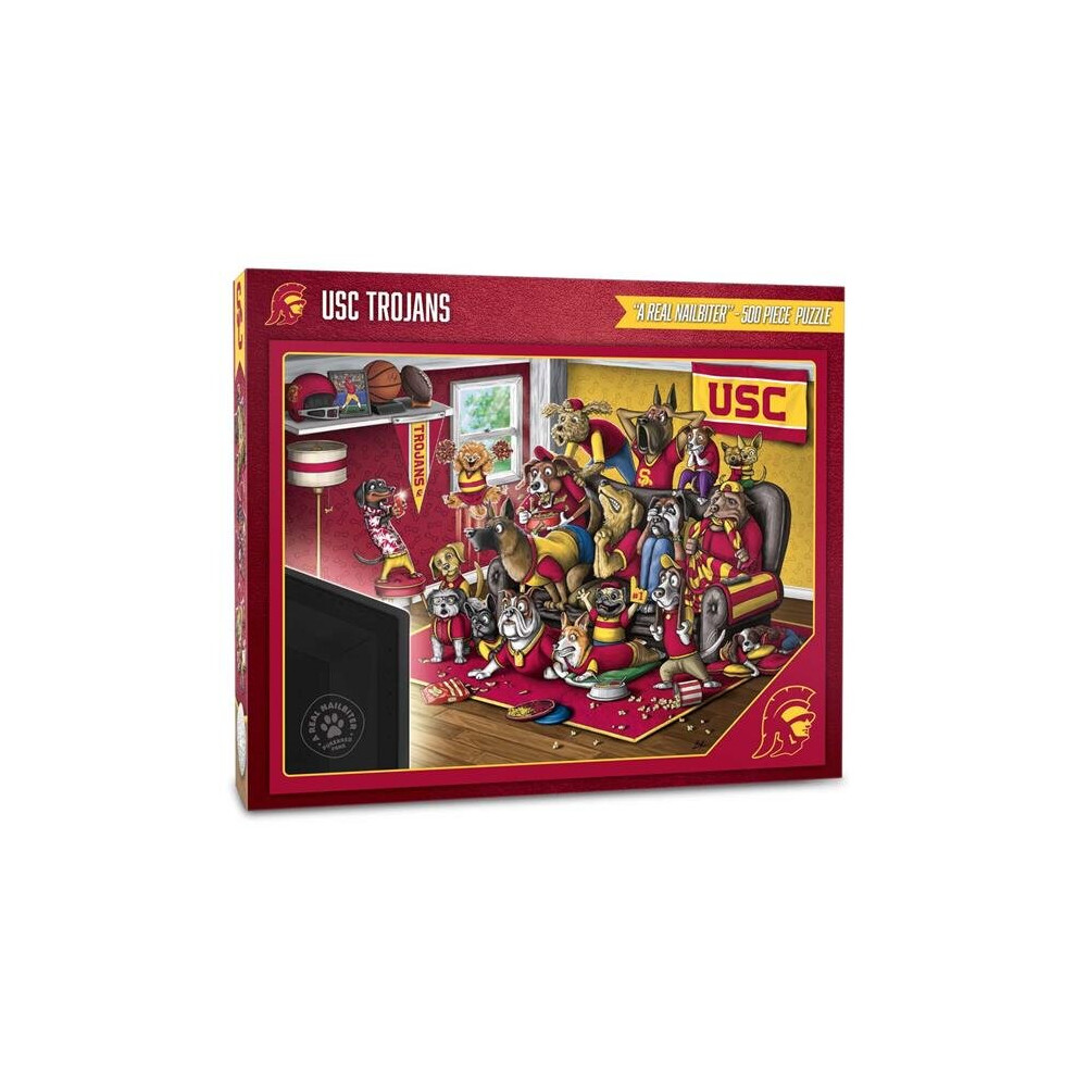 Photos - Jigsaw Puzzle / Mosaic YouTheFan 2503257 18 x 24 in. NCAA USC Trojans Purebred Fans Puzzle, A Real Nailbiter - 500 Piece