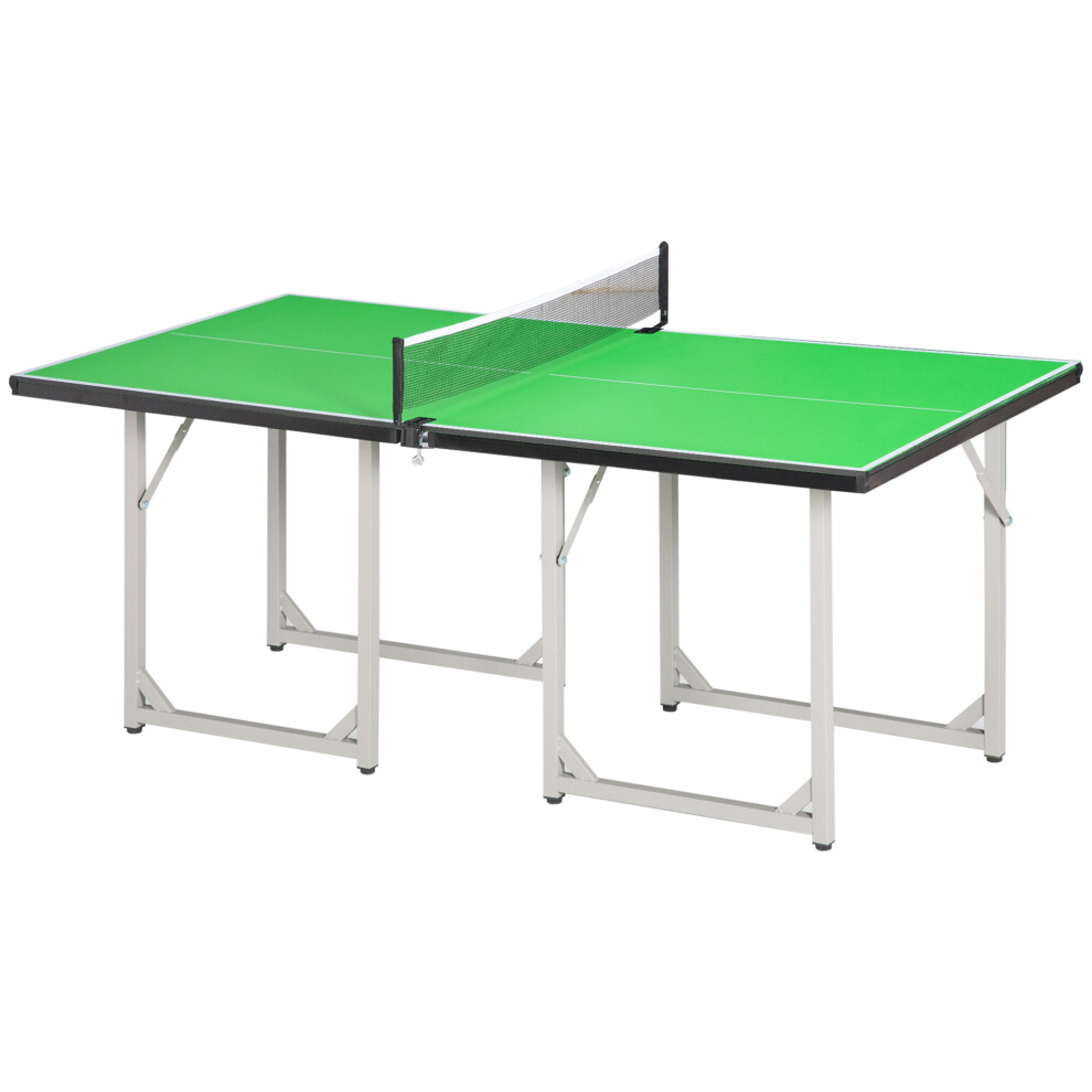 Homcom Tennis Table Ping Pong Foldable With Net Game Steel 182Cm Green