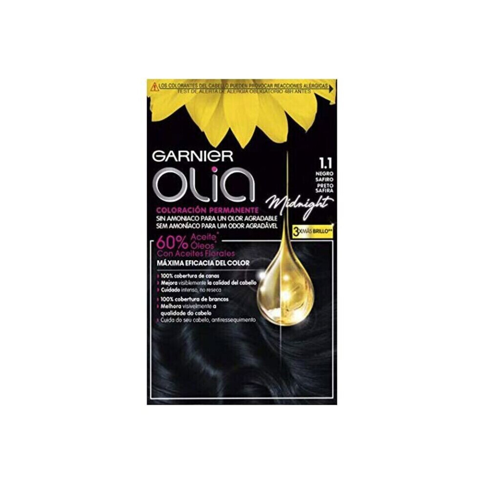 Permanent Dye Garnier Olia Ammonia-free Nº 1,10 Black Sapphire