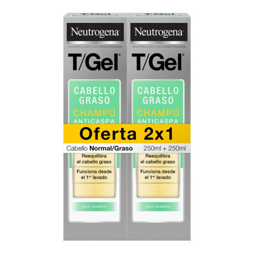 Neutrogena T/GEL SHAMPOOING ANTIPELLICULAIRE NORMAL-GRAS PACK 2 x 250 ml
