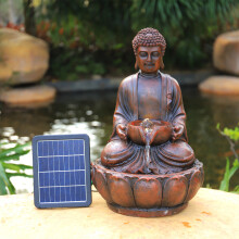 Outdoor Decor Meditating Buddha LED Lighted Zen Water Fountain