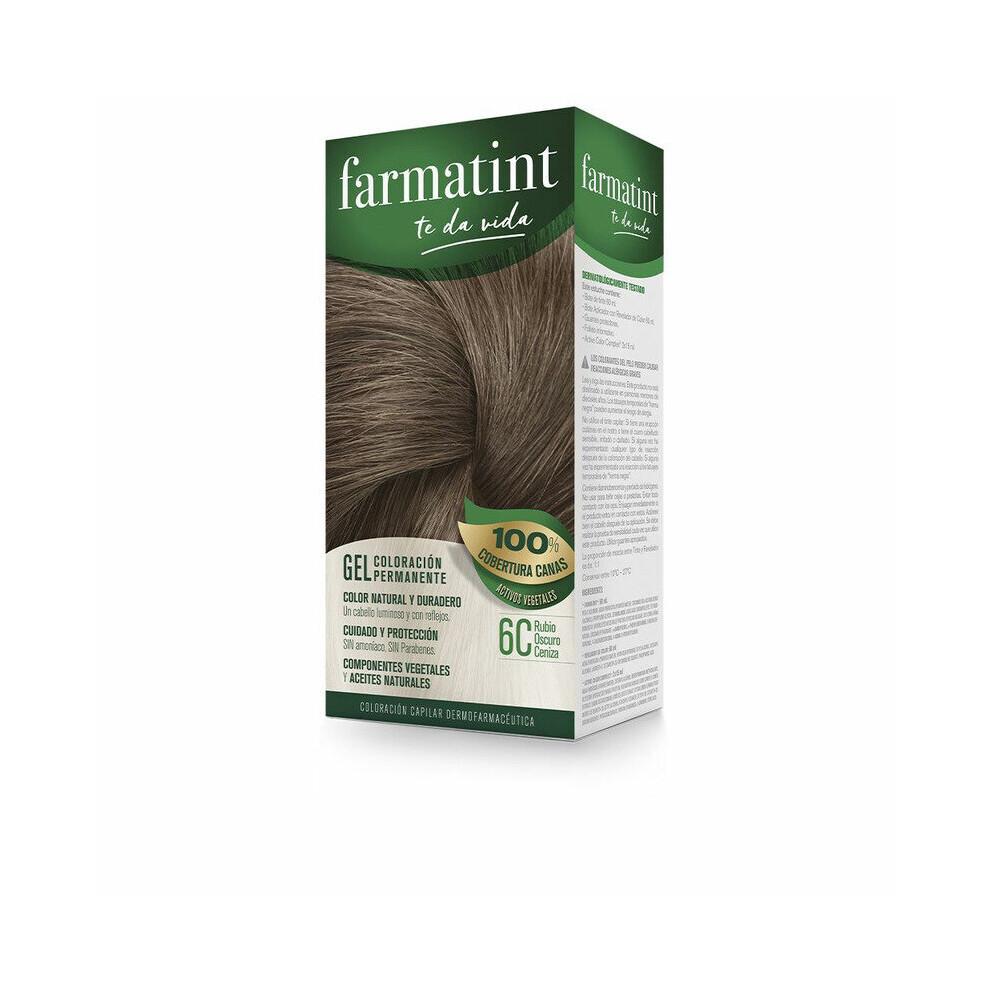 Farmatint Permanent Dye 6C-Rubio Oscuro Ceniza Gel