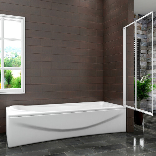 AICA 2-Fold 800x1400mm AICA Bathroom Folding Shower Bath Screen Door Panel 2