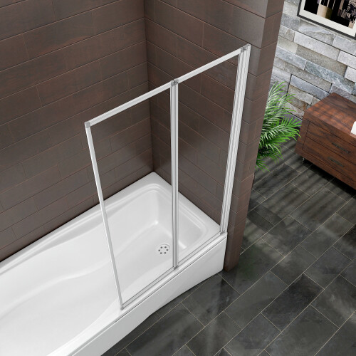AICA 2-Fold 800x1400mm AICA Bathroom Folding Shower Bath Screen Door Panel 1