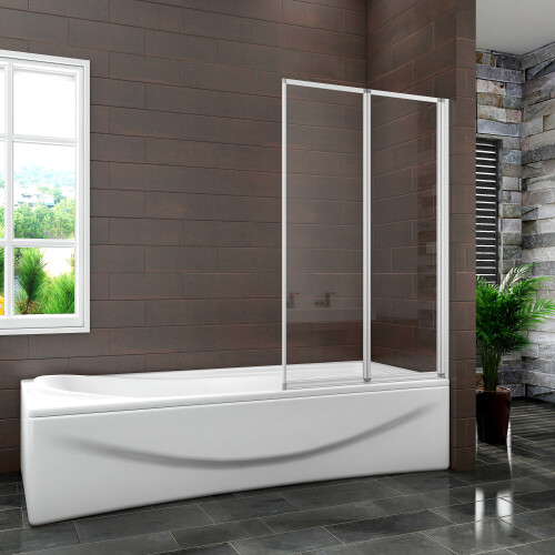 AICA 2-Fold 800x1400mm AICA Bathroom Folding Shower Bath Screen Door Panel
