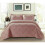 (Pink, Super King) Ruffle Embossed Quilted Bedspread Bed Throw Single Double King Size Bedding Set 1