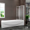 AICA 2-Fold 800x1400mm AICA Bathroom Folding Shower Bath Screen Door Panel 5
