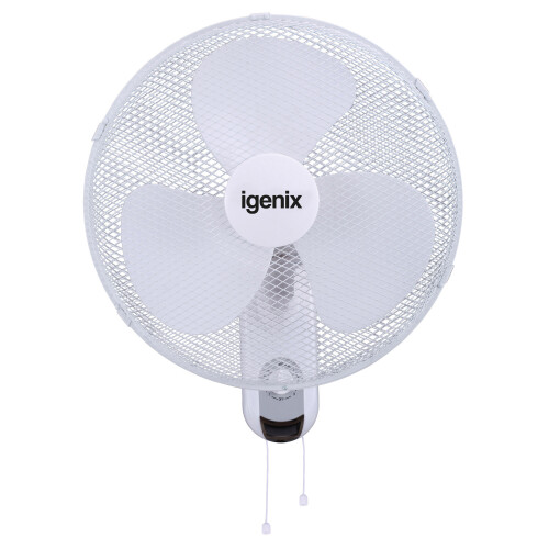Igenix Igenix DF1656 Wall Fan, 16 Inch, 3 Speed, Quiet Operation, Adjustable Angle, White