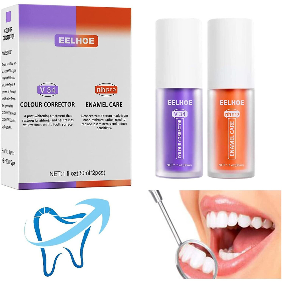 Cream 2Pcs Teeth Whitening Cleaning Toothpaste Colour Corrector Oral Enamel Repair