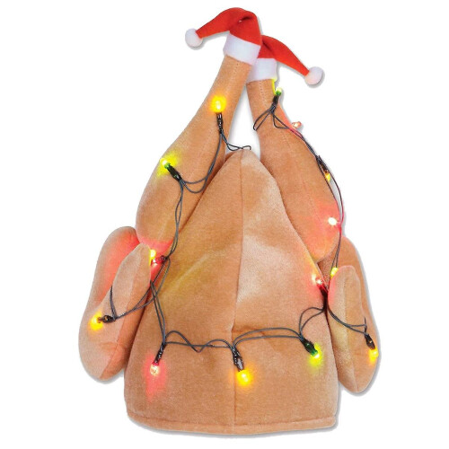 Plush Light Up Turkey Hat Christmas Thanksgiving Decorative Costume Accessory