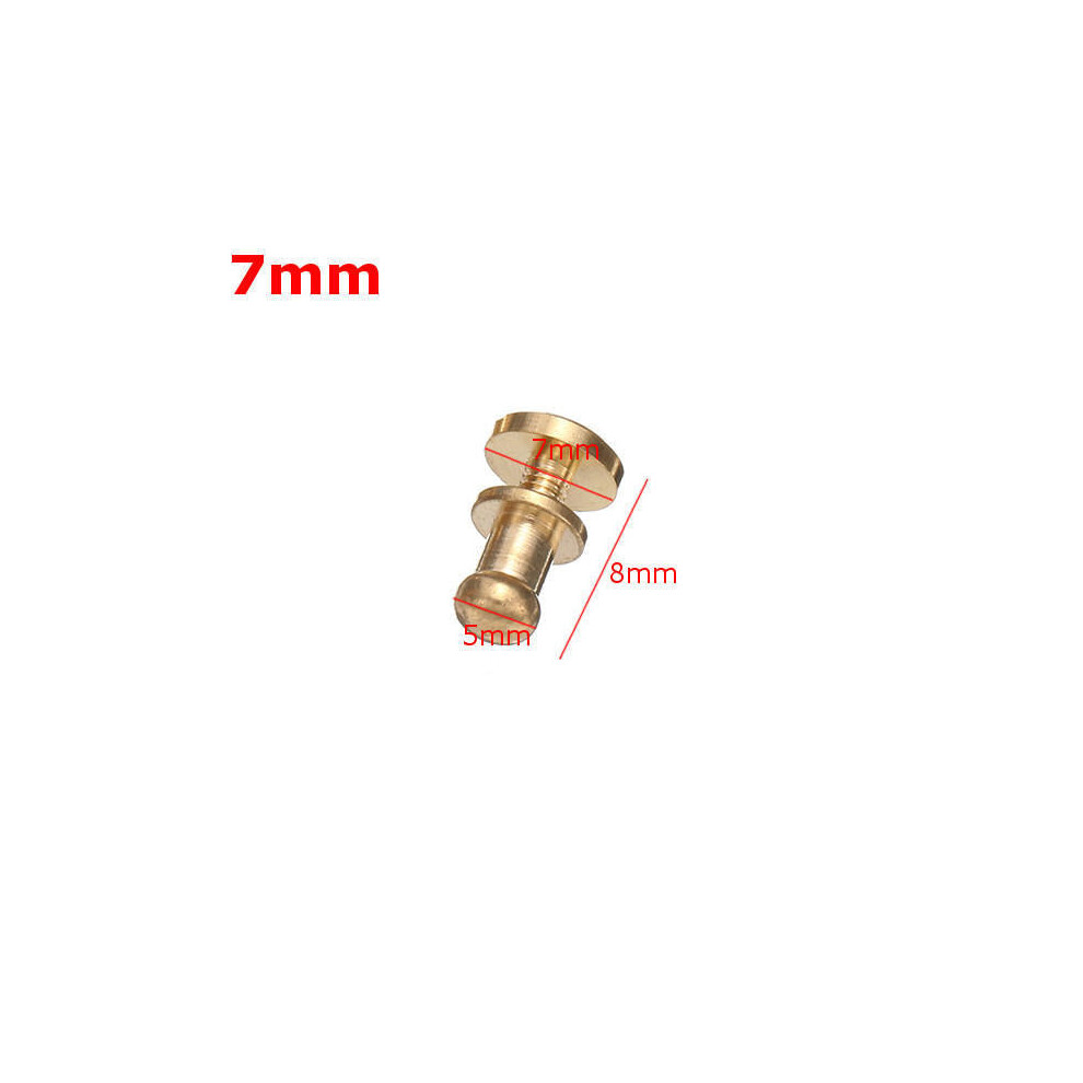 (7mm) 10Pcs Brass Monk Head Nipple Nail Belt Screw Belt Luggage Accessories