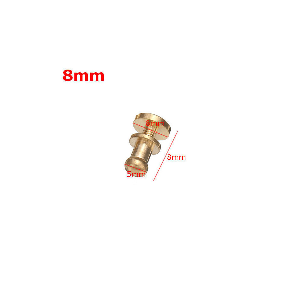 (8mm) 10Pcs Brass Monk Head Nipple Nail Belt Screw Belt Luggage Accessories