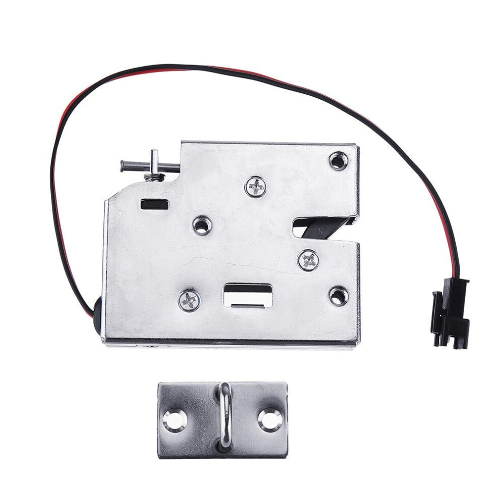 12V DC 2A Electric Magnetic Intelligent Cabinet Door Lock Fail Secure with Manual Unlock Handle Silver