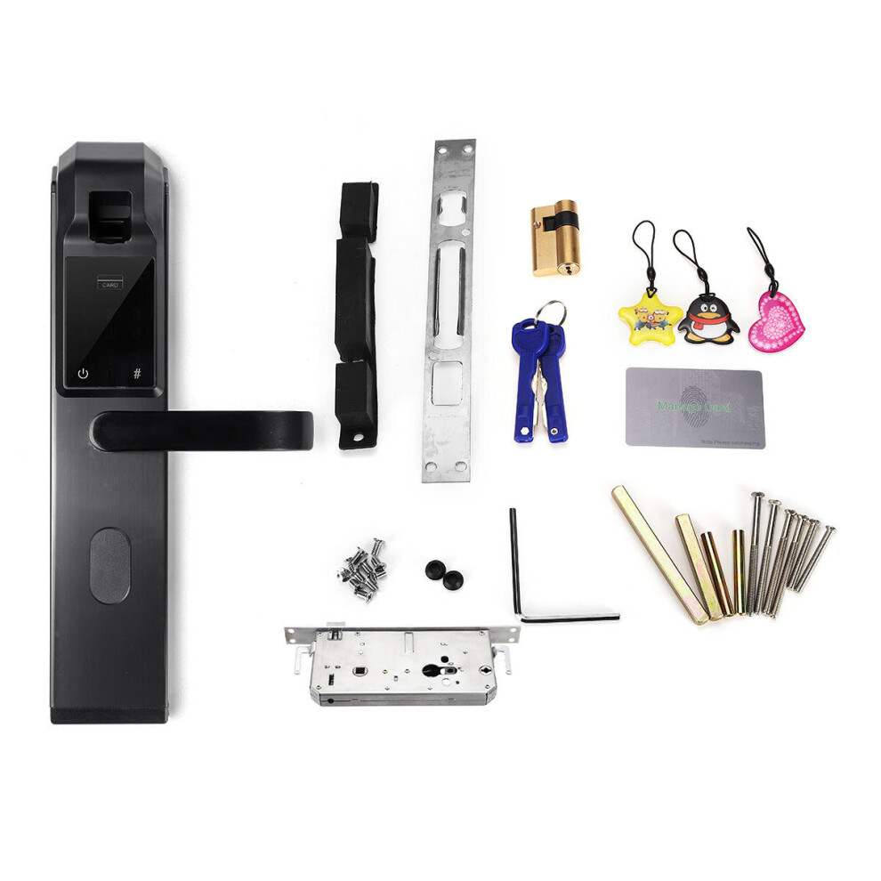 (Semiconductor Fingerprint Lock) Smart Optical/Semiconductor Door Lock Fingerprint/Card/Password/Key/App Control Access Security Doorlock 3654657492243