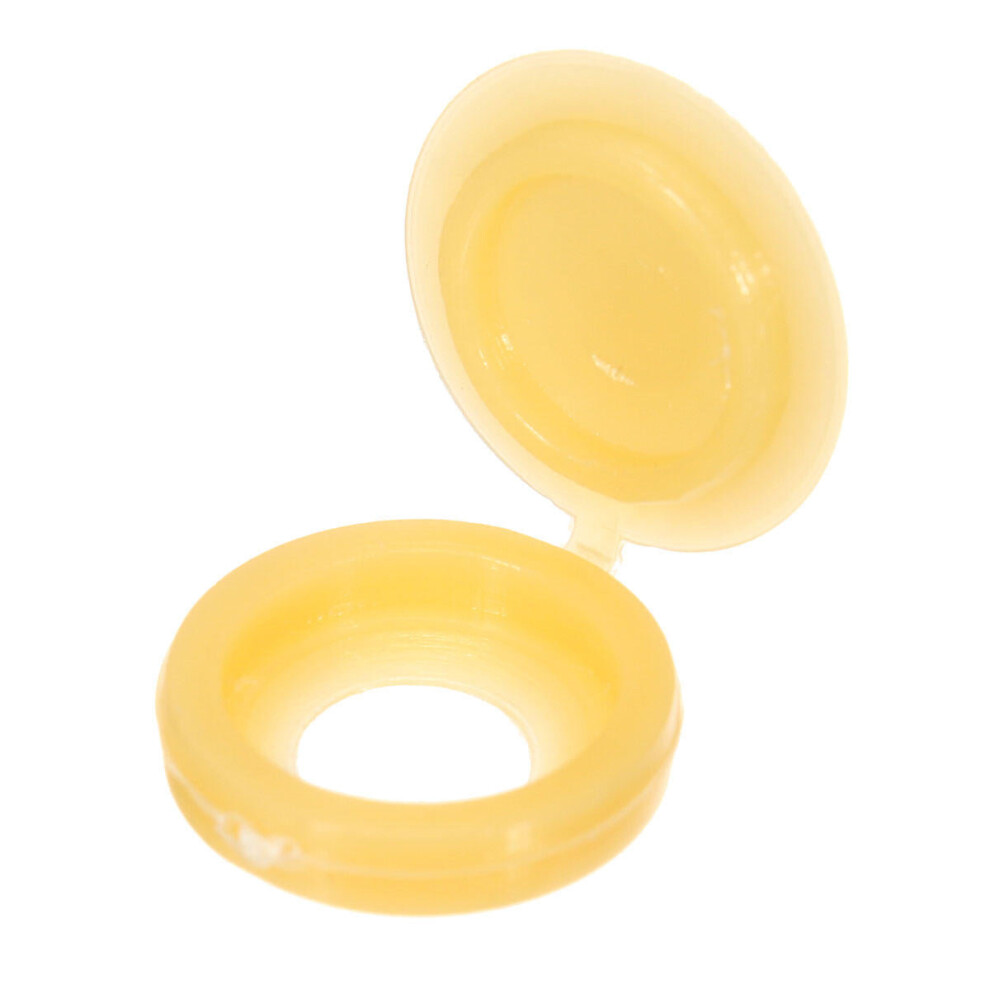 (Yellow) 50Pcs Hinge Plastic Screw Covers Caps 6Mm Hole Screw Protector Decor 5 Colors 3654659418623