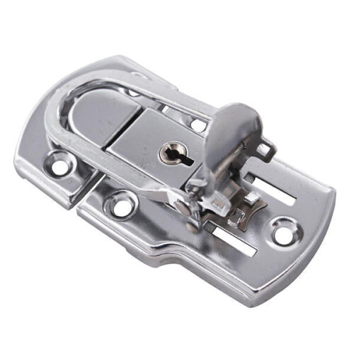 6401B 9050mm Chrome Plated Drawbolt Closure Latch Case Latch Key Locking 2