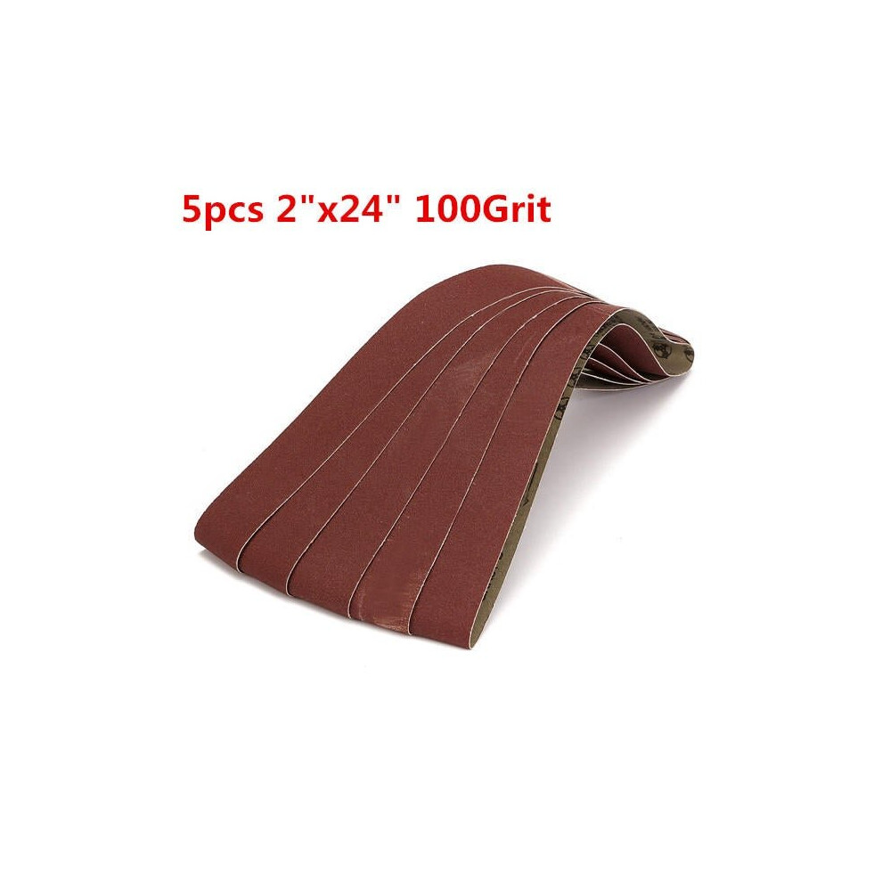 5Pcs 5X106cm 100 Grit Alumina Sanding Belts Self Sharpening Oxide Abrasive Strips 3654659282675