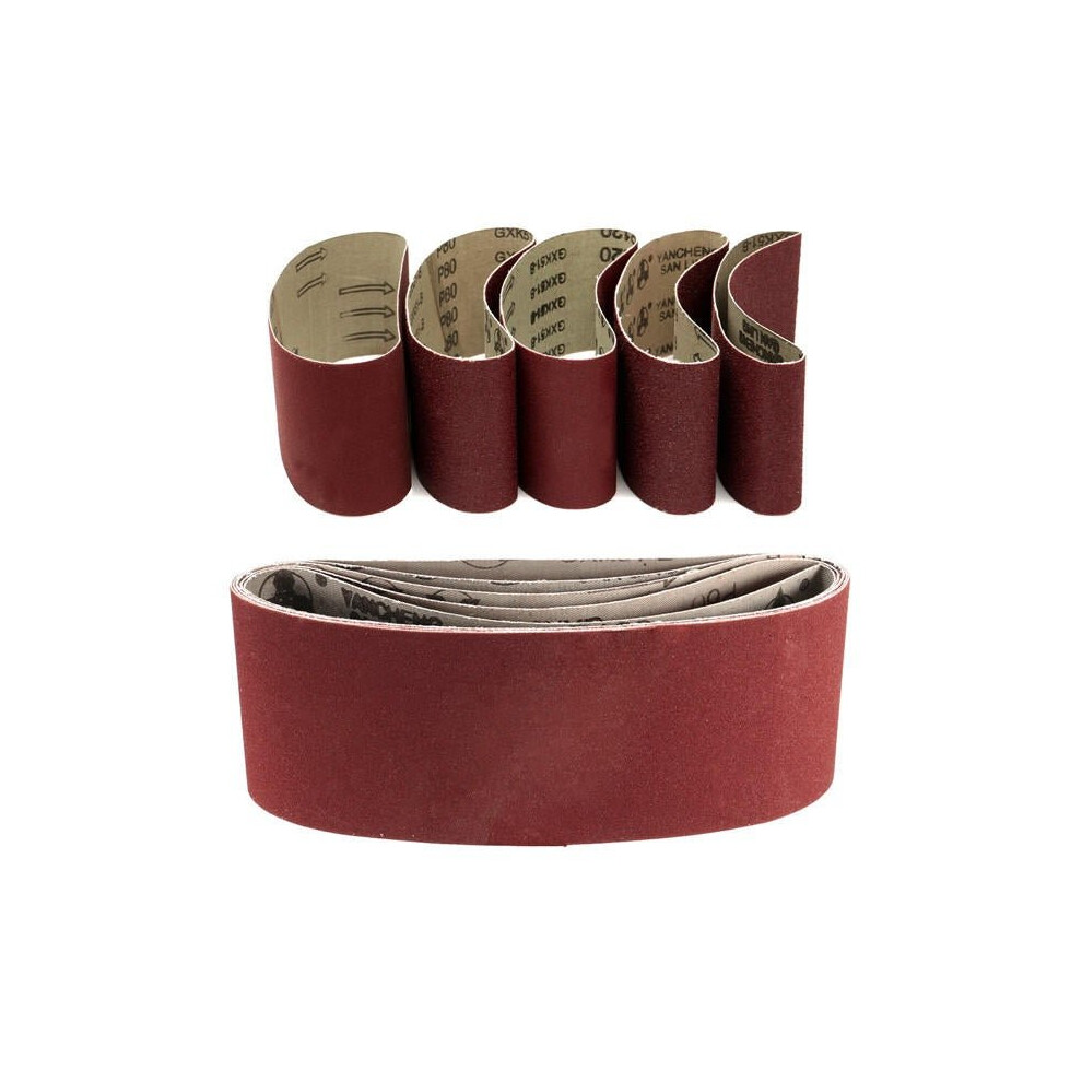5Pcs 457X75mm Sanding Belt 60/80/100/120/240 Grit Abrasive Belts Polishing Tool 3654659273482