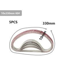 (5 Pcs ×60# Sanding Belt) 5pcs 10x330mm 40 to 120 Grit Sanding Belt for Flush Belt Machines Polishing Grind Machine