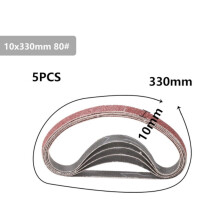 (5 Pcs ×80# Sanding Belt) 5pcs 10x330mm 40 to 120 Grit Sanding Belt for Flush Belt Machines Polishing Grind Machine
