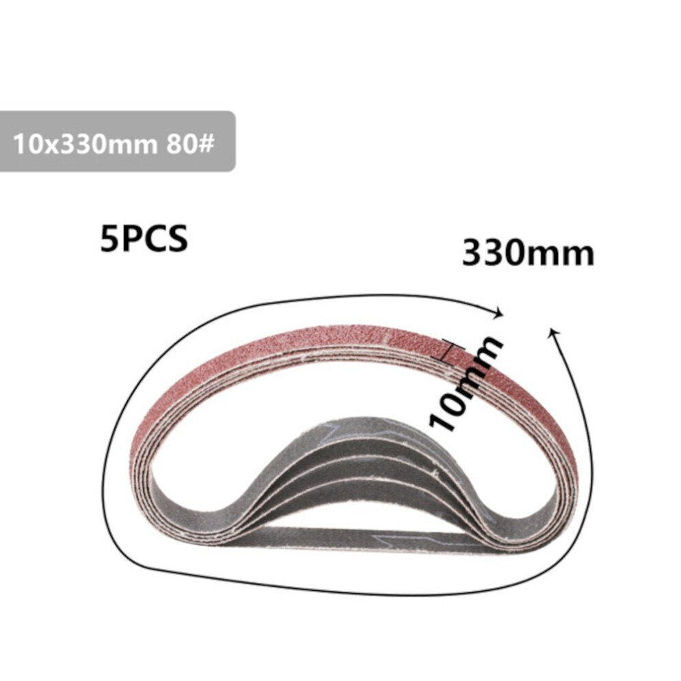 (5 Pcs Ã80# Sanding Belt) 5pcs 10x330mm 40 to 120 Grit Sanding Belt for Flush Belt Machines Polishing Grind Machine