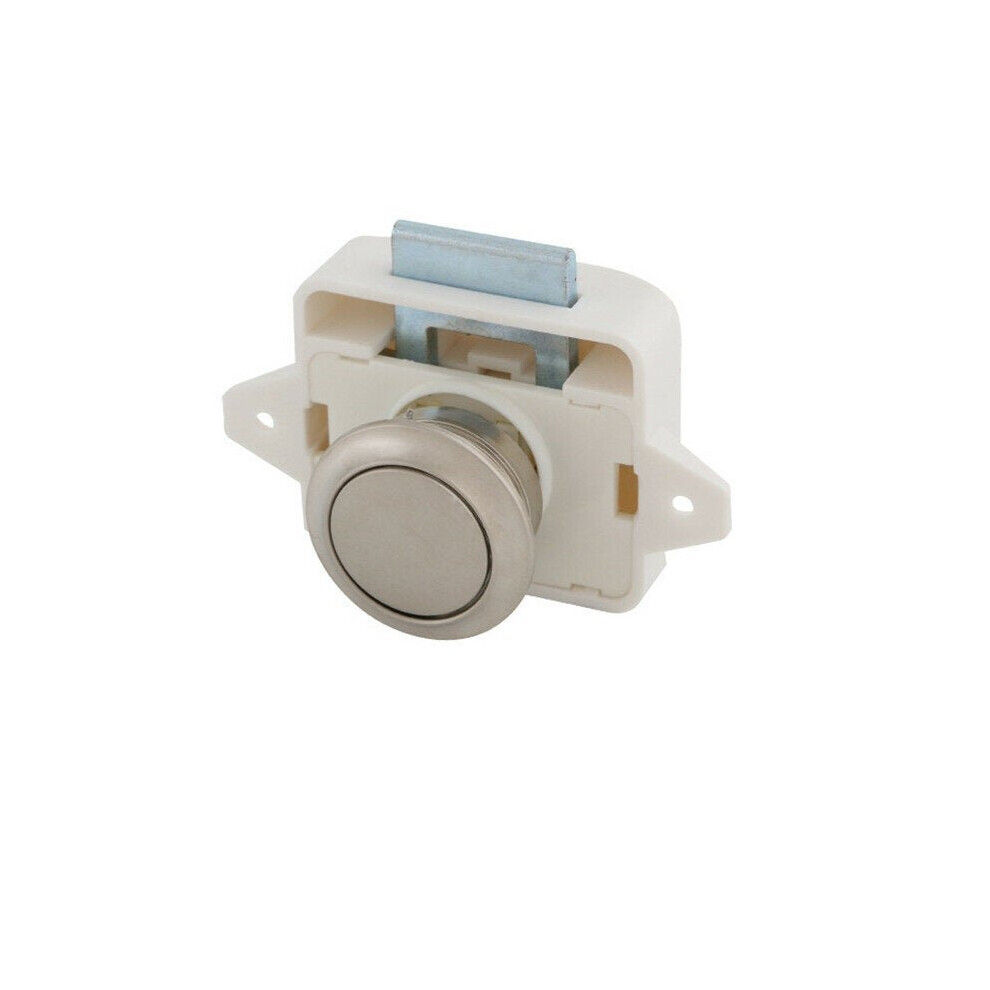 (D) Push Button Latch Knob Lock for Drawer Cupboard Door Caravan Motor Home Cabinet