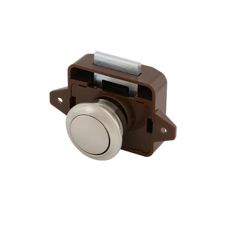 (C) Push Button Latch Knob Lock for Drawer Cupboard Door Caravan Motor Home Cabinet