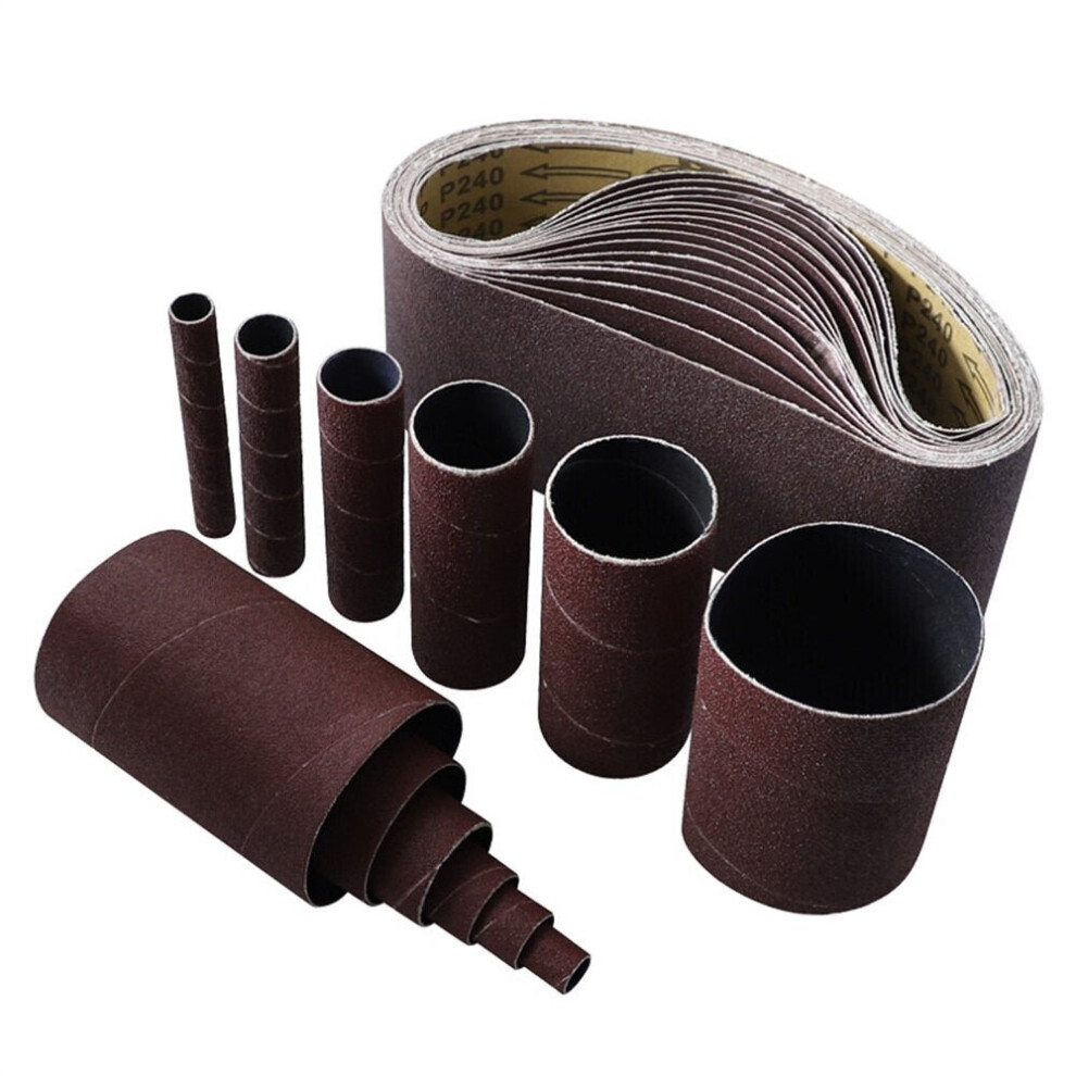 18pcs 80/120/240 Grits Aluminum Oxide Sanding Belts Spindle Sanding Sleeves for 4x24inch Belt Sander